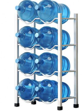 奕多美水桶架白色双排四层加厚桶装水支架