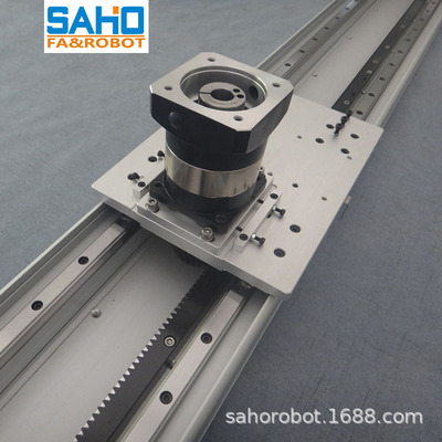 双滑块齿轮齿条滑台模组 长行程重负载线性侧装电动导轨滑台