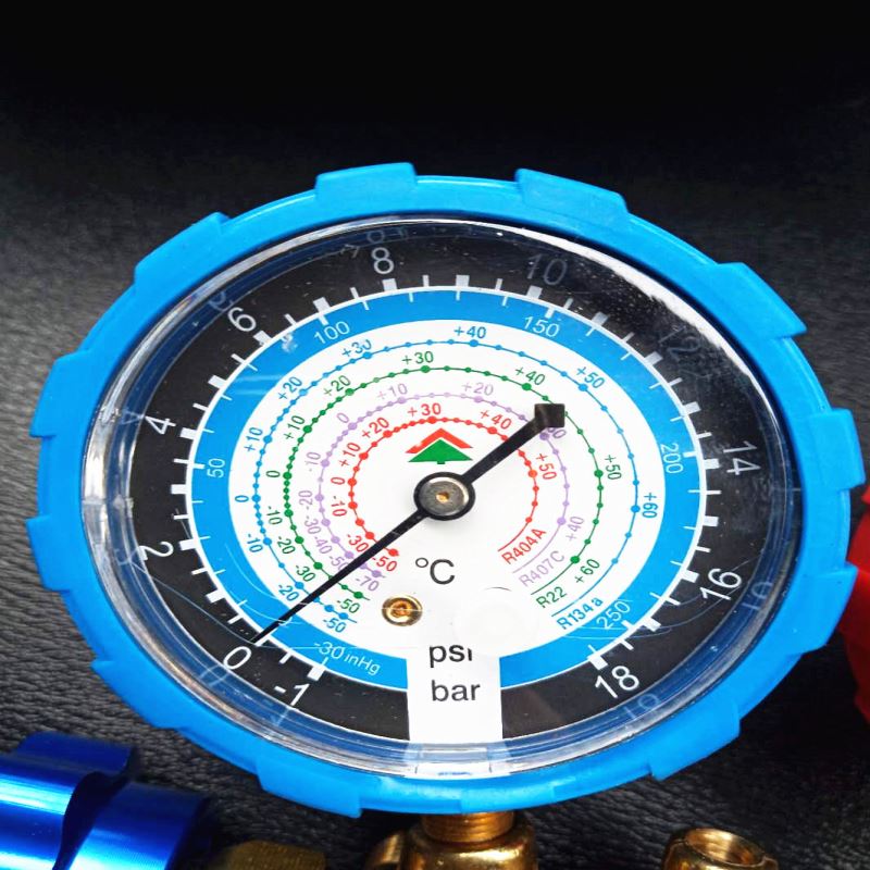鸿森汽车空调HS-536C加氟表冷媒雪种压力表冲氟双表高压
