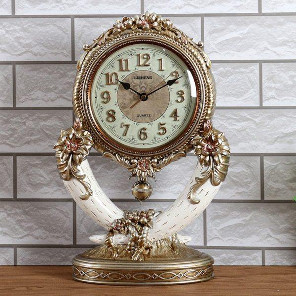 客厅台钟欧式表简约座钟个性家用复古摆件创意时尚书桌现代时钟表,家居饰品,座钟,淘宝优惠券,粉丝福利购,淘宝优惠卷