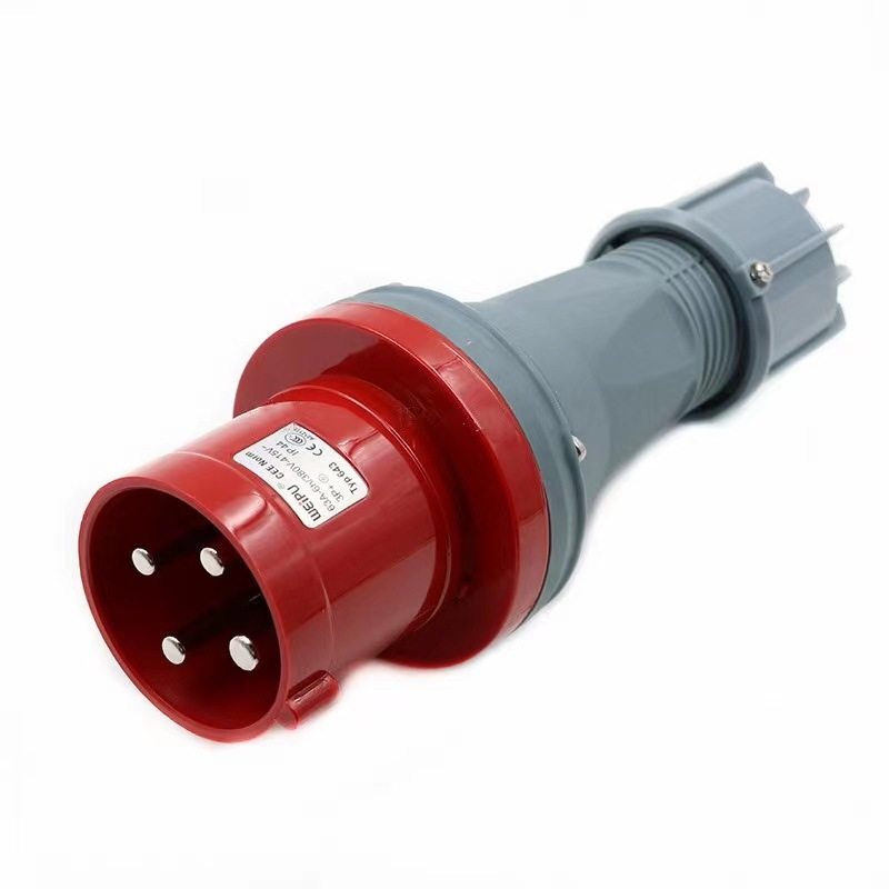 威浦 工业插头 WEIPU IP44防溅 TYP643 63A/4芯  380V 针插头