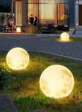 球灯户外阳能草坪灯月亮灯院子庭院PRV花月园景别墅露营造防水地