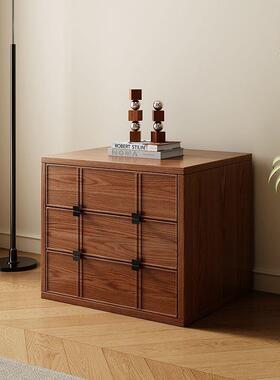 厅实木斗柜中古风落地式客墙电LA32棋盘视组合柜奢沙发边柜餐厅靠