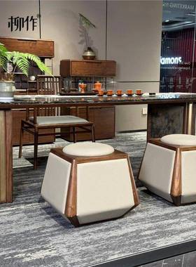 茶椅作组合HBM柳简约岩板商务实木茶台桌家用办公室功夫泡茶桌