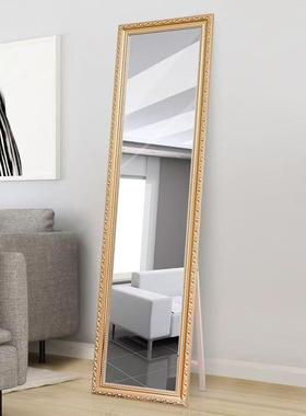实木全身镜子家欧落地镜简约卧式室UWQ用穿衣生镜服装店学宿舍试