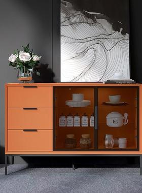 烤漆餐柜式极简现简约实木茶水意置XPH物玄代关柜多功纳能收碗酒