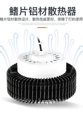 le工矿灯鳍片白色散热厂房灯00dW15吊0w1PCS工业车间超市天棚工矿