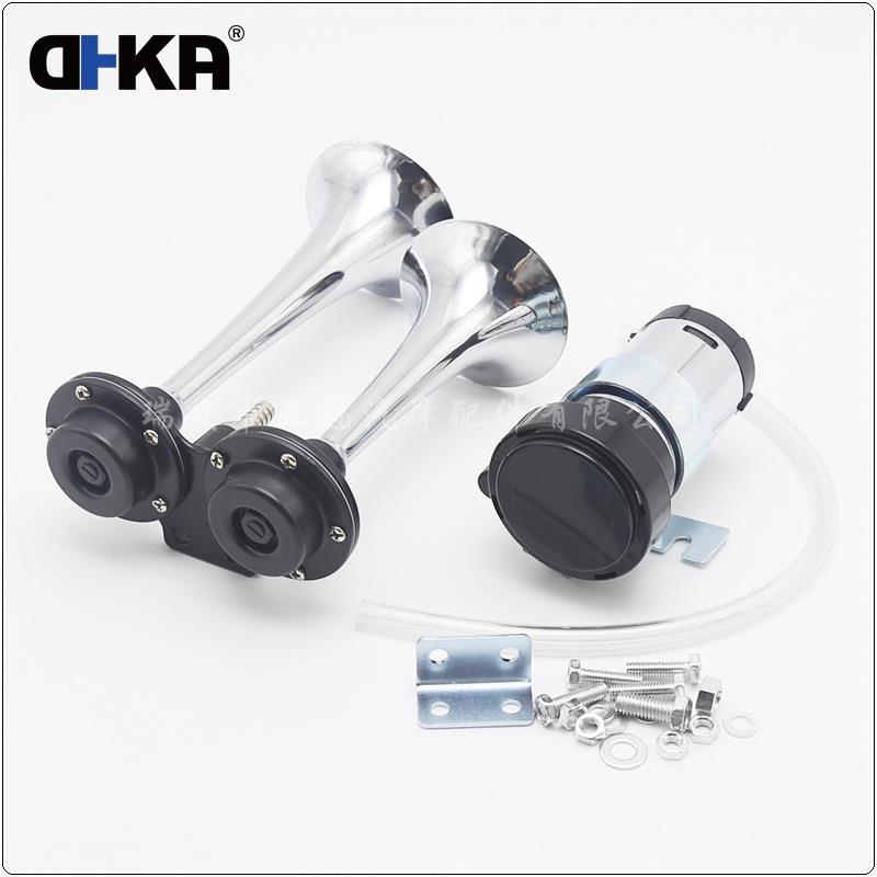 D冠HKA亚GXT-AS178SC现货短双管电泵喇气叭动12V汽车轮船用气喇叭