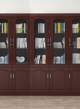 办公文件柜书柜书架落地收靠墙带玻璃案门储物资料柜带锁档纳NRD