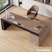 极作简风马鞍皮转角KRS书家桌用客厅书房工台脑电桌轻奢高端办公