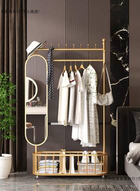 全身镜落试地旋衣架家用卧室转TKG可移动多功能衣穿衣可镜轻奢衣