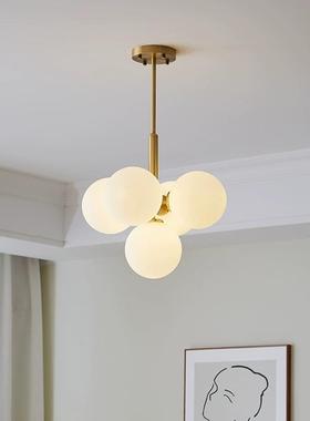 全铜客厅灯书轻计奢简约卧室房楼梯设师法式创意圆球84505魔豆吊