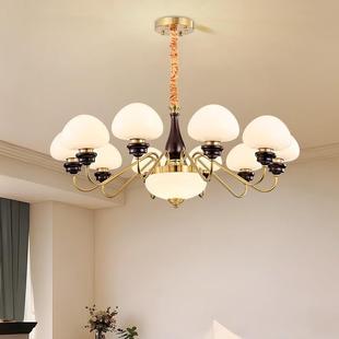 法式 南洋复桃古胡木色卧 中古151馨客厅主温灯厅餐灯魔豆吊灯美式