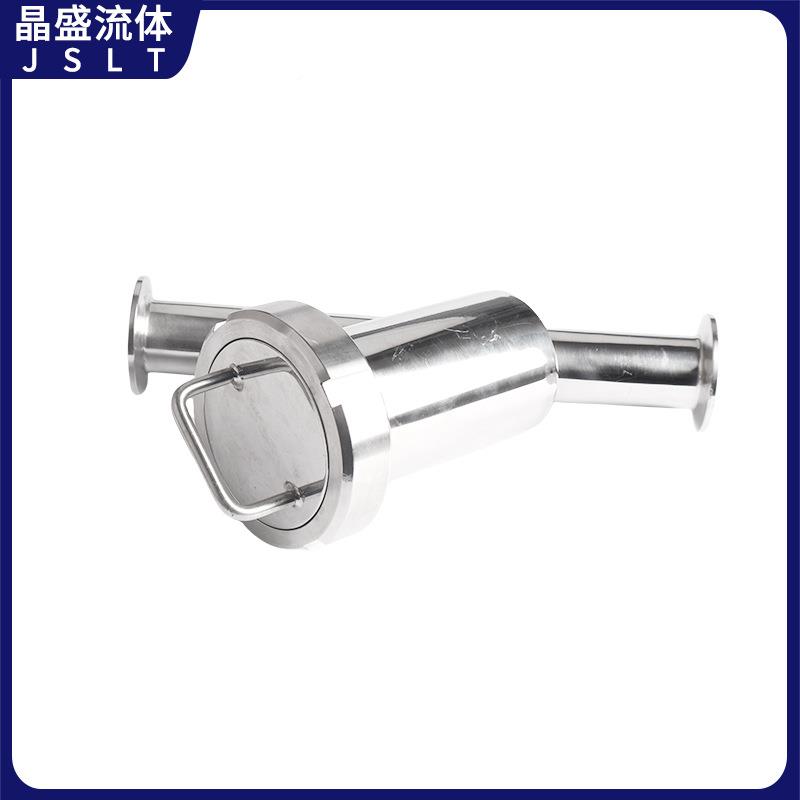 晶盛卫生快装开YVQO型过滤器304不锈钢卡箍卡盘斜插快管级道式过