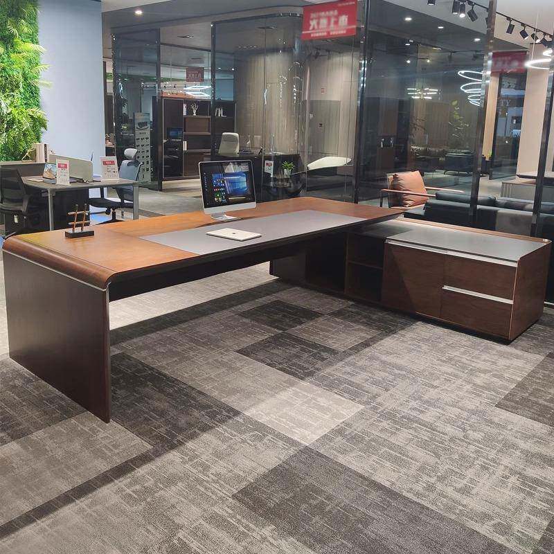 新中式办桌公老板总裁桌实木高档大气总板经理OD大班台老桌椅组桌