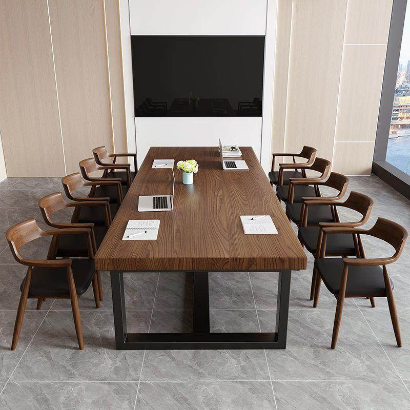 实桌木会议条桌办公室桌椅形组合工作无品牌/台电脑桌洽谈简约现