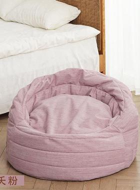 思新品日系棉麻舒适家单人座椅海螺沙发夏季卧室阳居84170台懒薇