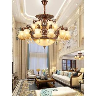 欧典大式客厅主吊灯奢华气别挑空古美433复式楼中墅楼灯2025新款