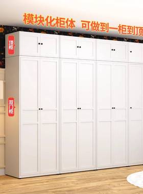 钢压组型2衣柜025新款家用卧室简易制装欧式金属三门大衣橱TSK小