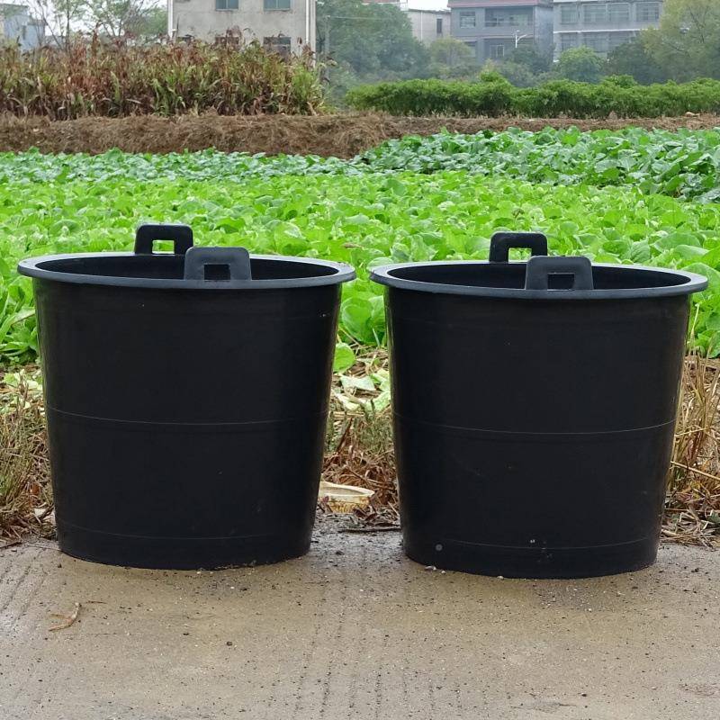 老AGL式牛筋挑灌橡胶桶粪水桶农用村黑色家溉用熟胶双耳担水桶农