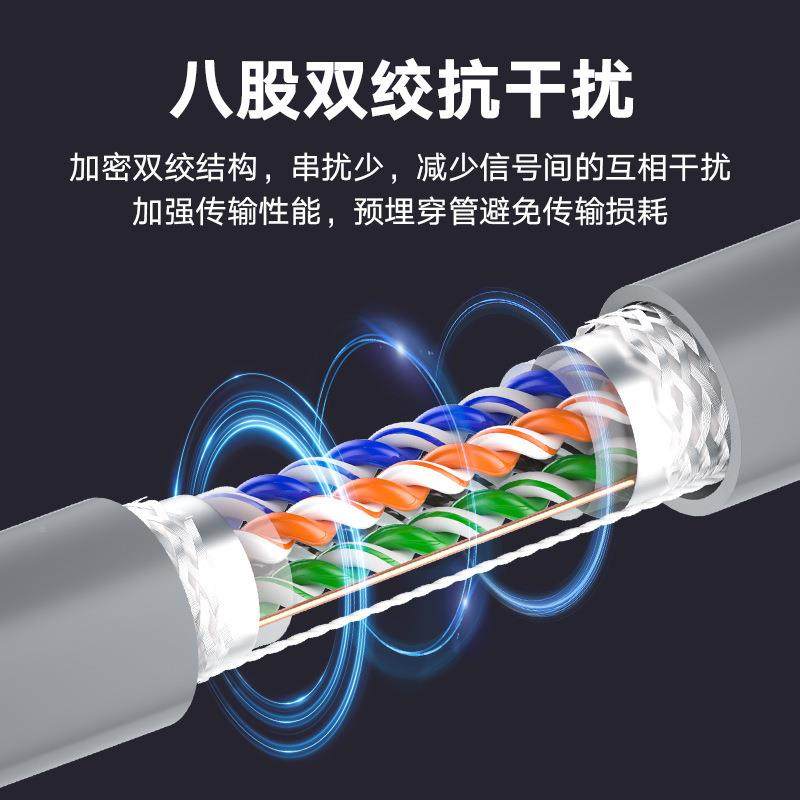 五类网线C屏蔽AT5e国标工程双超绞线EWU35米室内装修P0OE监控宽带