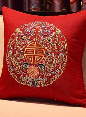 中式沙发枕古典靠背床大头靠包抱客SNE厅号靠腰枕含芯国风中靠垫