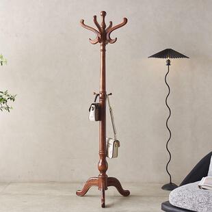 全实木门衣帽架落卧地衣室衣服架厅玄关立式 DLS木质单杆 挂架欧式