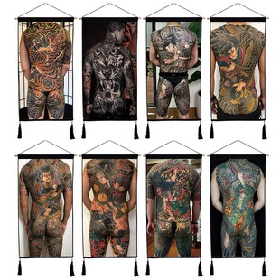 纹身店挂布大满背刺青挂毯毛绒客厅背景布墙壁装饰布挂画