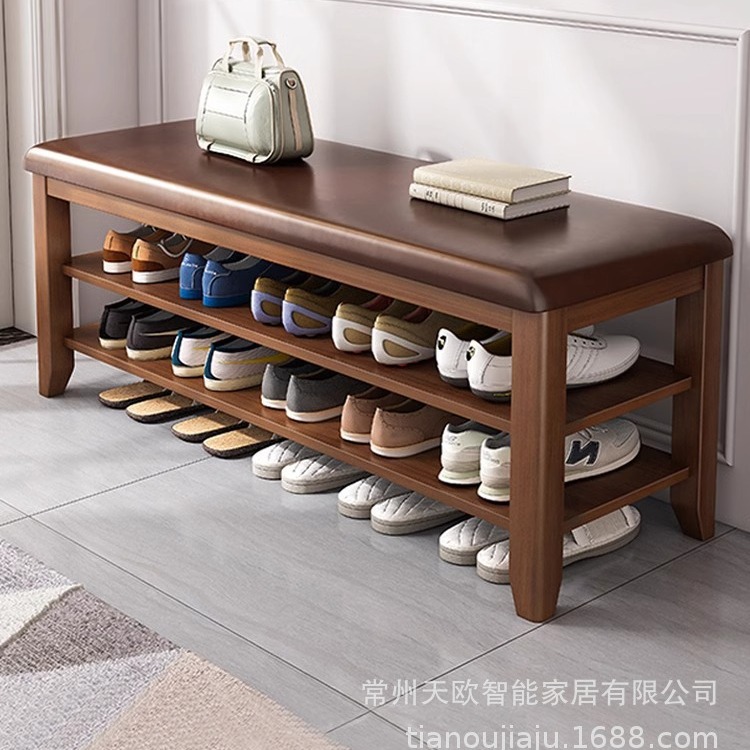 实木换鞋凳家用门口可坐鞋柜新款2024爆款坐凳一体入户门多层凳子