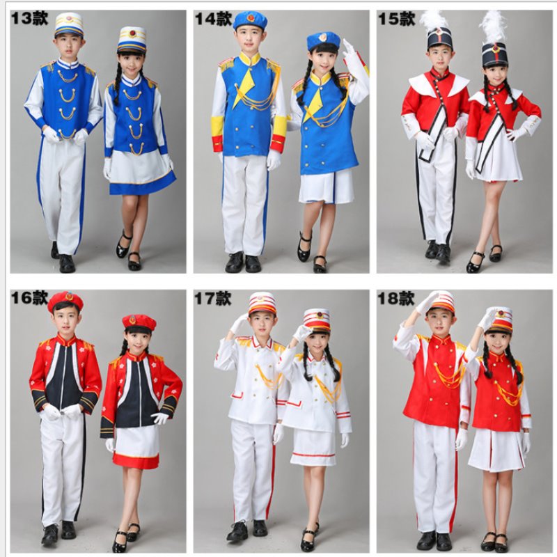 新款幼儿园升旗手服鼓号队服装中小学生乐队服升旗服旗手服鼓号服