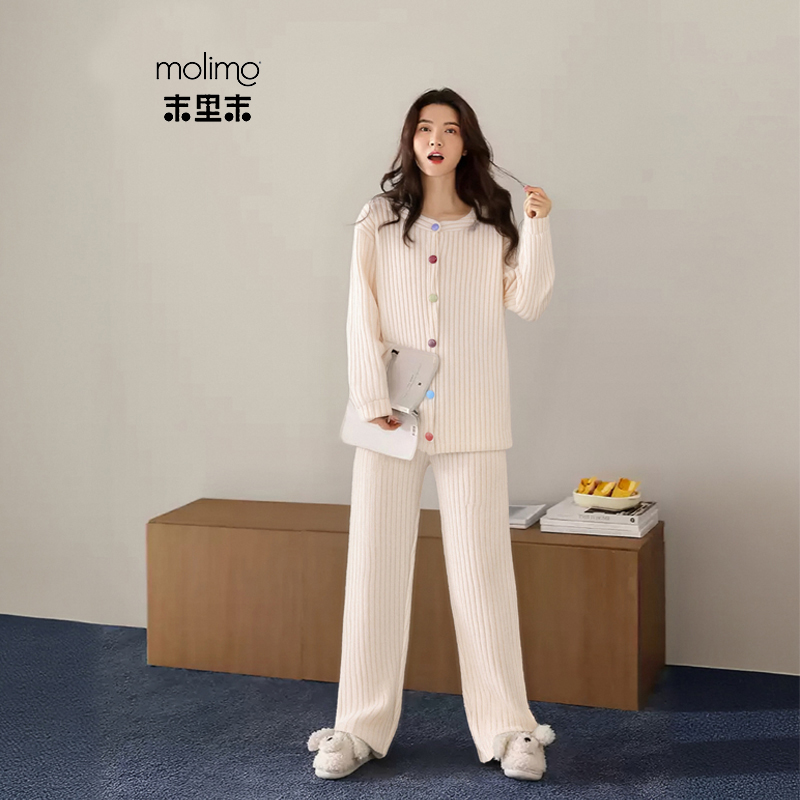 末里末秋冬羊密绒多巴胺女士睡衣