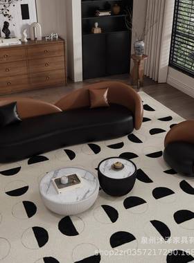 客轻奢网红拼色弧形沙发MTA001-5厅休闲服装铺店堂接待休息区酒店