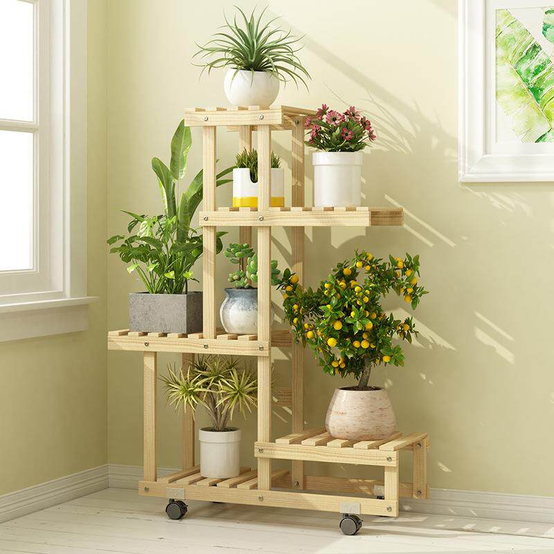 众之亿层025新款防腐实木花架子落地式多肉阳台置物装STM02020饰