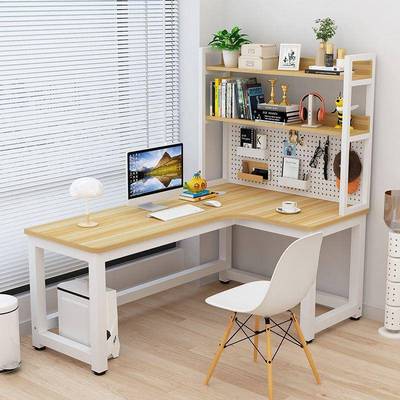 角电脑书桌148书架合洞洞板简约台桌式组家转用电脑桌学生学习写