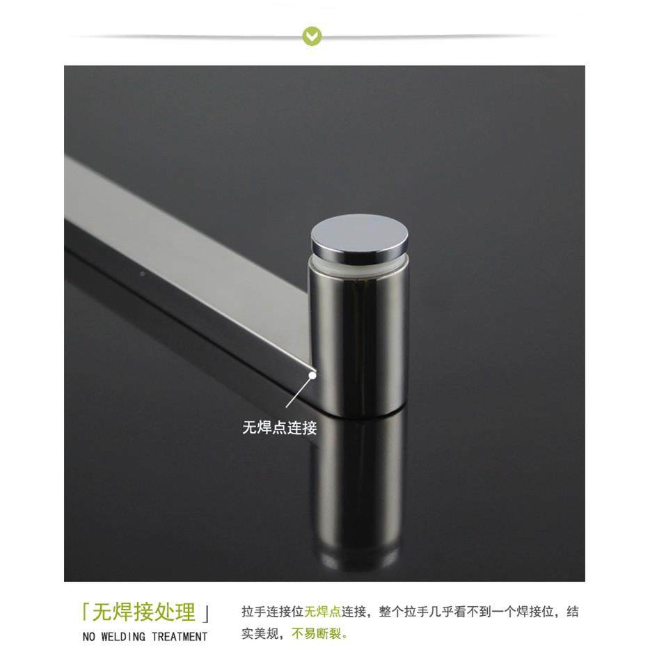 加厚304不钢方管房淋浴L形拉手锈浴室化玻璃门方形挂毛钢JFM巾大