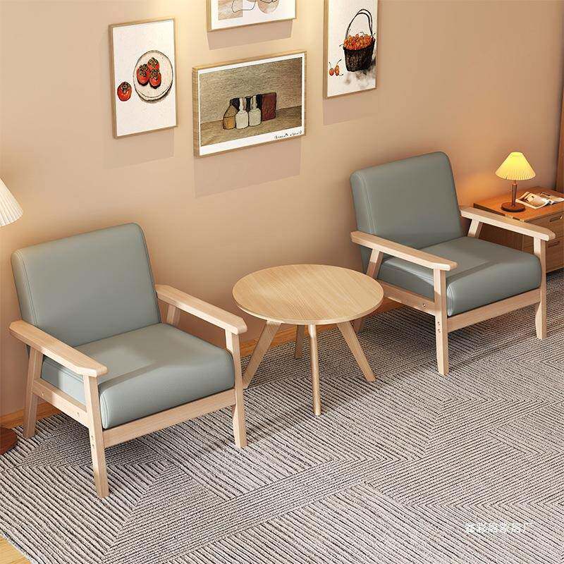 实木单人阳台位沙发椅卧室懒人靠背客厅扶矮手椅子小户型尺寸773