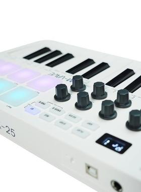 IDI键盘MMIDI控打制器便携编曲键盘BLKRGB击垫键盘工厂练手