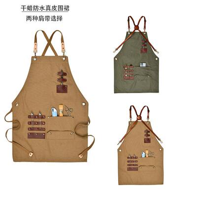 老外美出口欧AL-55065餐行饮行业服务工业围裙做LOGO作牛仔帆布围