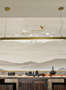 新中式吊灯茶22157室厅客厅书房民个性中宿国风简约莲灯花长条le