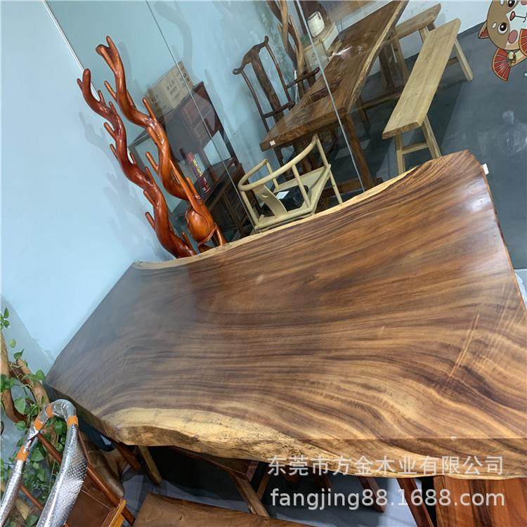 北美美黑胡桃楠木木办公室会客台IEJ茶机自然边南大板茶台会议茶