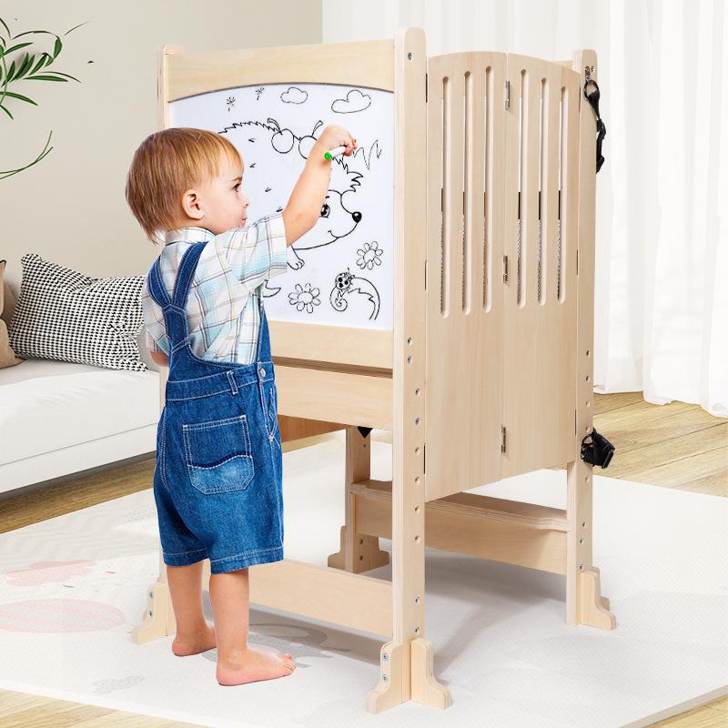 OFW新品3合1童台阶塔凳幼儿凳厨房助手带黑板学习可折叠儿幼儿桌