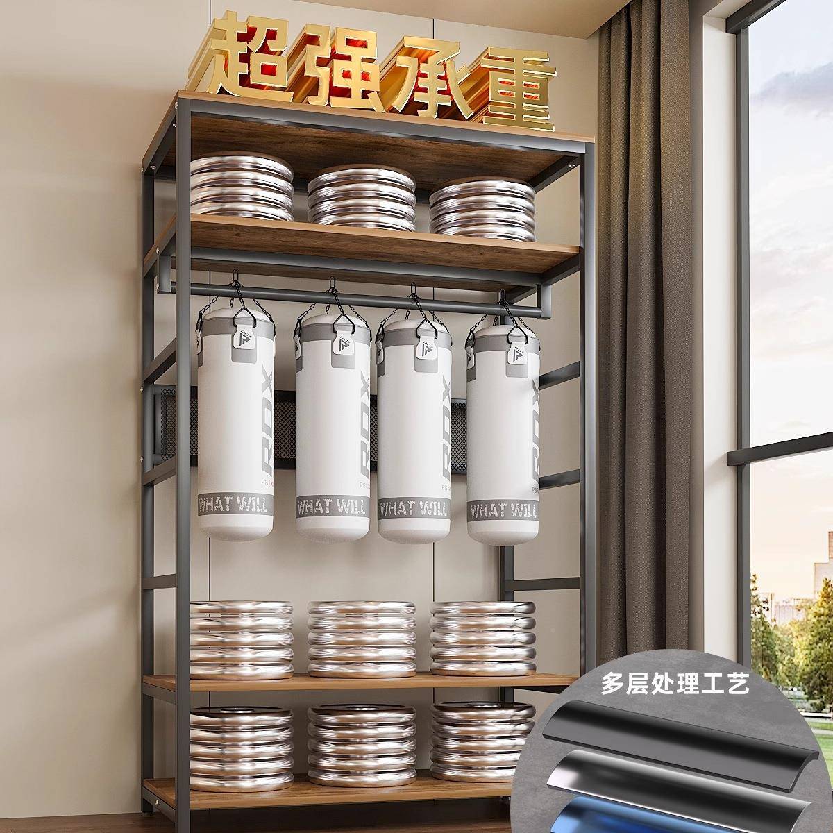开组放式金属衣柜衣帽架落地置物钢木合转置角衣柜家用组QCB合物