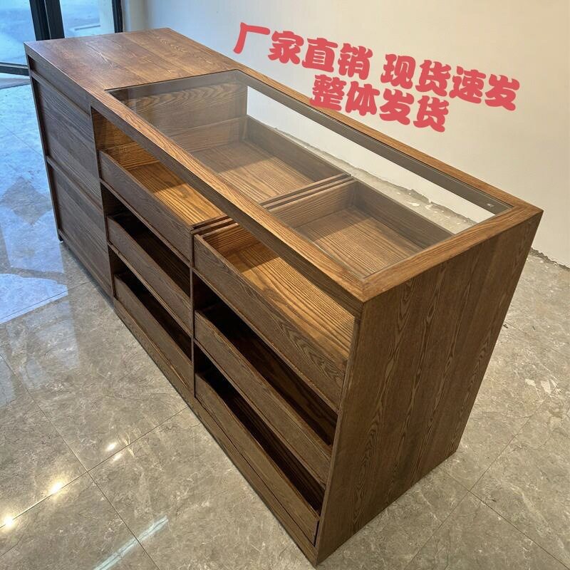 吧台玻璃中岛台展示桌储物柜店铺柜台流水台接待前台中岛台展示台