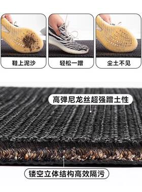 ?轻入户门地垫防滑垫家用门垫不脏脚室内尼奢Fh(x}x}#龙丝显地毯
