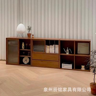 柜复古实木书柜厅电视组合柜展客书57940示柜餐边柜落地格子收纳