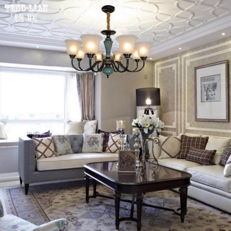 复古道全铜陶06655瓷客厅吊灯美大气卧室餐厅房间书复式楼房过吊,家装灯饰光源,智能吊灯,淘宝优惠券,粉丝福利购,淘宝优惠卷