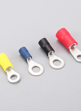 圆形冷压ECD绝端头-RV3.4新能源压接接线端子铜OT接线耳3.55缘平