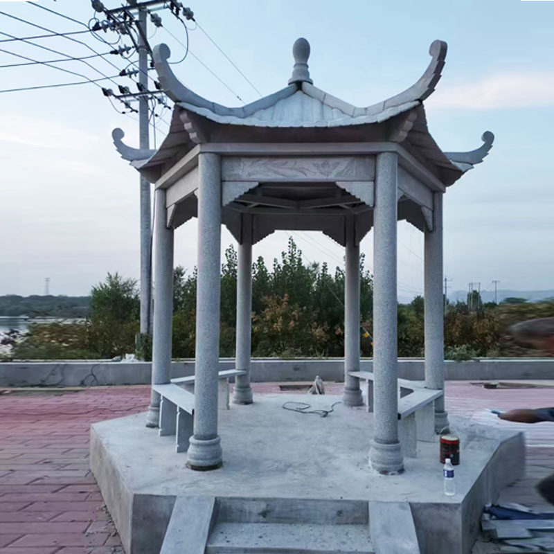花岗岩六角凉亭景观雕塑厂家