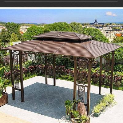 户外亭庭院别墅防腐木铝花园院子凉室露外71641台布置露台天阳跨