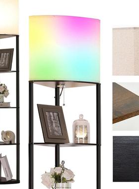 RGB色落地灯墙角客98510书厅沙发彩立式灯房书卧室氛围灯多层置物